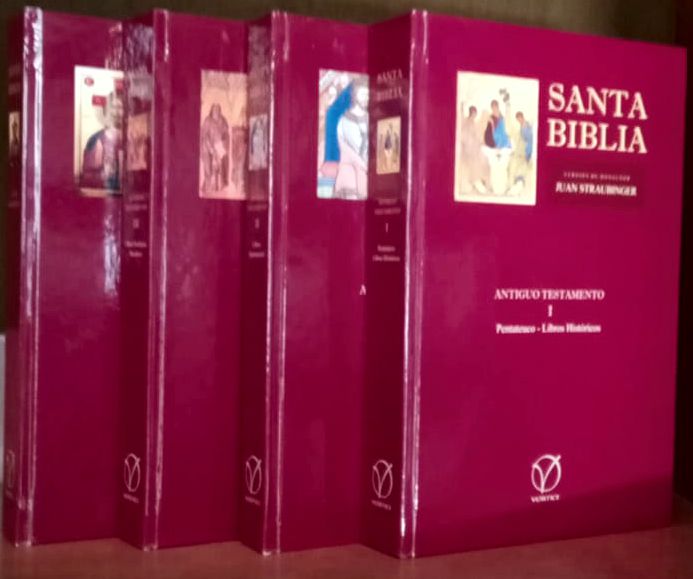 SANTA BIBLIA versión Straubinger en 4 tomos tapa dura